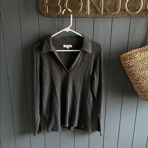 Madewell Charcoal V-Neck Sweater